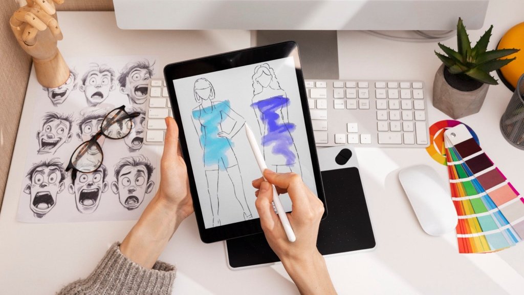 Accelerating your fashion brand with AI technology Fashion entrepreneur using AI tools to design a clothing line